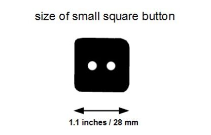 size of small square buttons